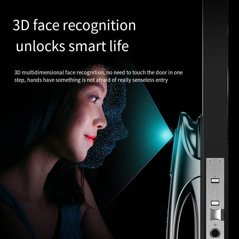 COOLBABY 3D Face Smart Door Lock Security Camera Monitor Intelligent Fingerprint Password Electronic Key Unlock for Usmart Go APP - COOL BABY