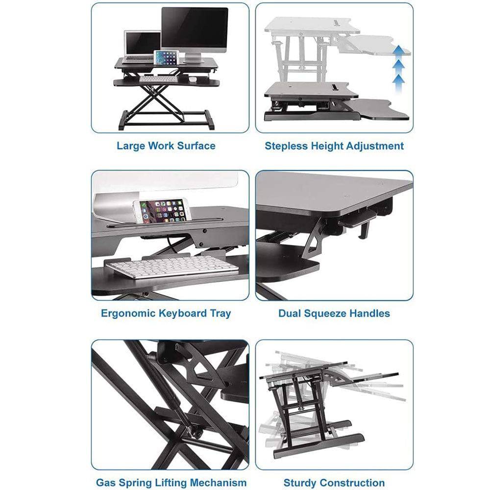 COOLBABY Standing Desk Converter-32-inch Height Adjustable,Removable Desk Workbench,Hydraulic Spring Assist - COOL BABY