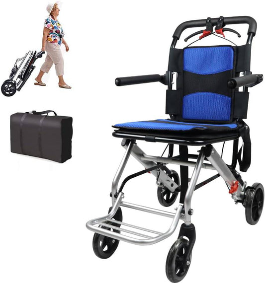COOLBABY SSZ-LY09-BL: Lightweight Aircraft Wheelchair for Easy Travel - Ultra-light, Portable, and with Storage Bag! - COOL BABY