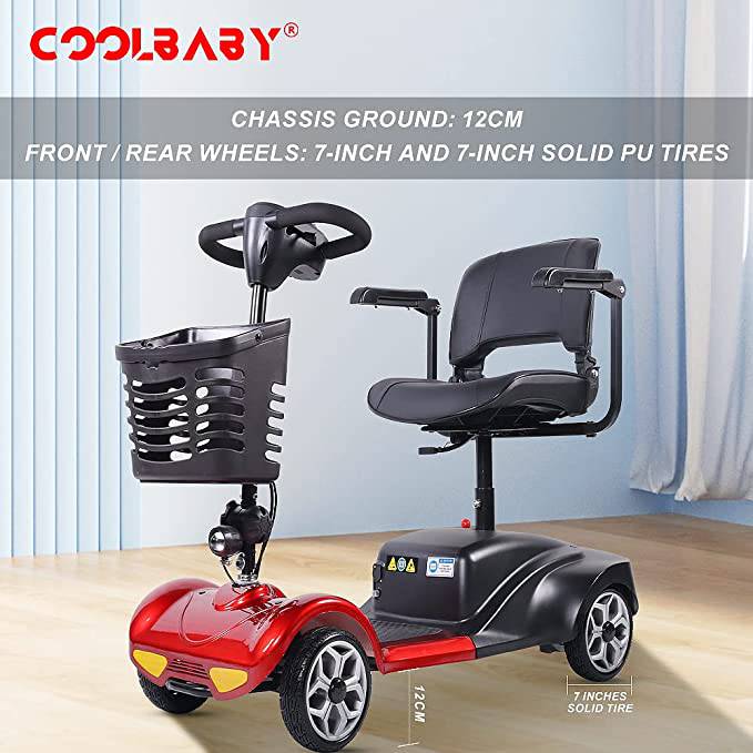 COOLBABY YL-08A: Electric Folding Mobility Scooter for Adults & Seniors - Compact, Motorized, Four Wheels - COOL BABY
