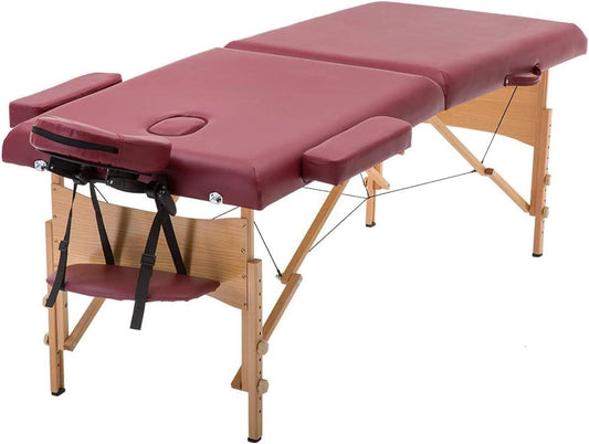 COOLBABY KYBJ-304 Portable Fitness Massage Table Professional Adjustable Folding Bed With 3 Sections Wooden Frame Ergonomic Headrest With Carrying Bag - CoolBabyMass