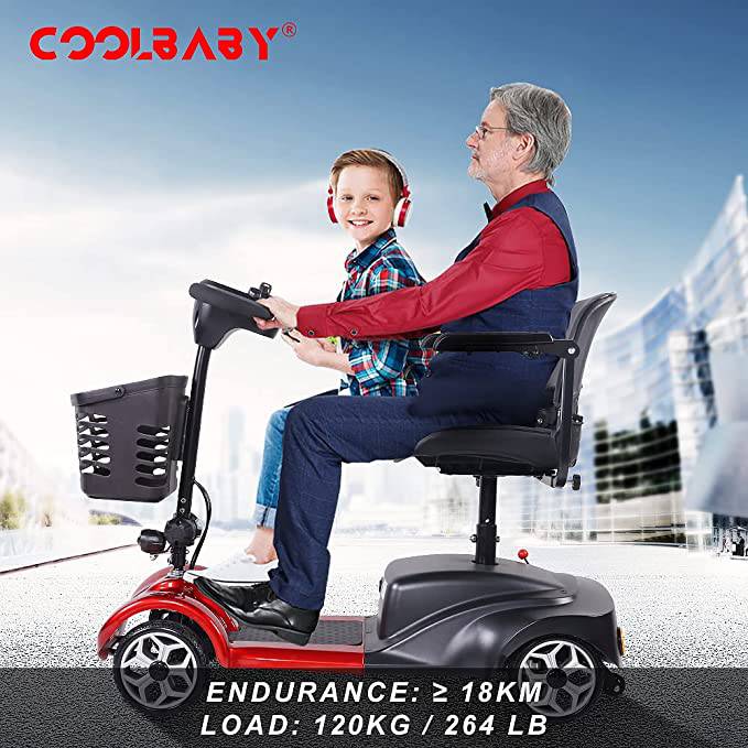 COOLBABY YL-08A: Electric Folding Mobility Scooter for Adults & Seniors - Compact, Motorized, Four Wheels - COOL BABY
