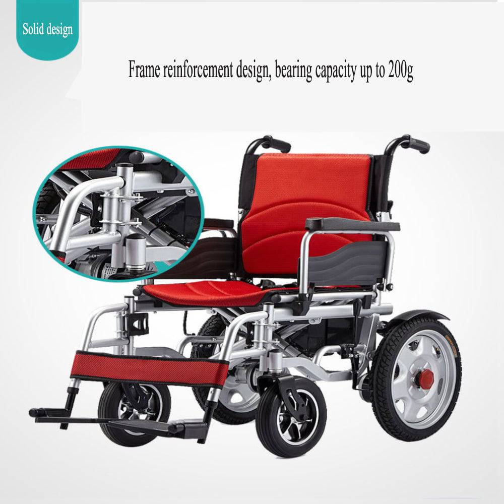 COOLBABY ZZR-E300E  Portable adult electric wheelchair, folding special mobility wheelchair, front wheel with shock absorption, equipped with two 250W brush high power motors - COOL BABY