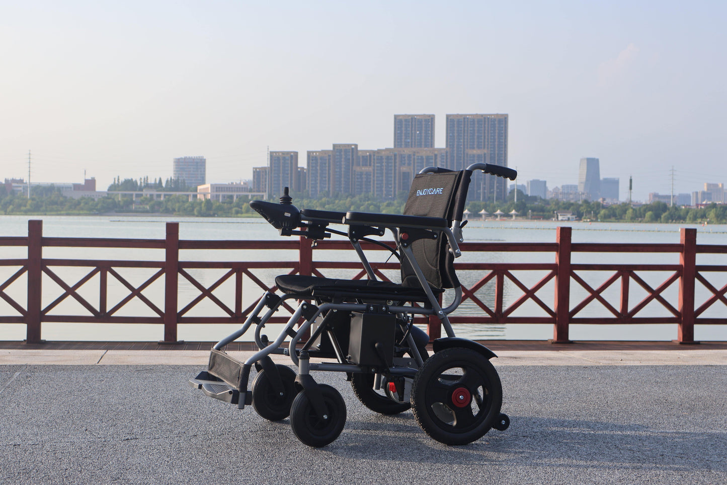 ENJOYCARE EPW63: 30kg Lightweight Folding Electric Wheelchair, 15km Range - COOL BABY