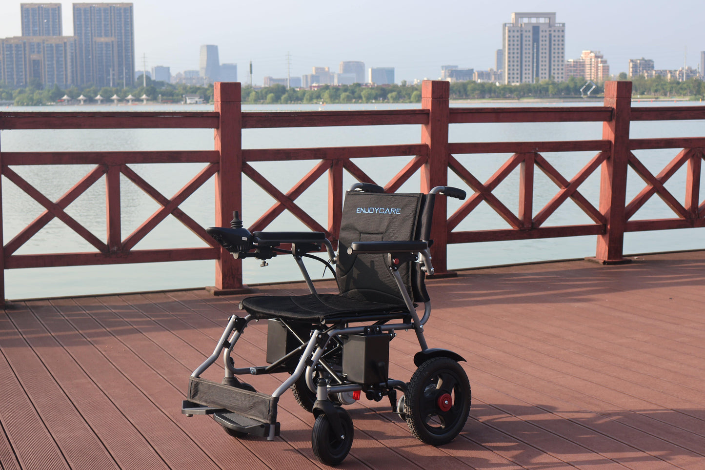 ENJOYCARE EPW63: 30kg Lightweight Folding Electric Wheelchair, 15km Range - COOL BABY