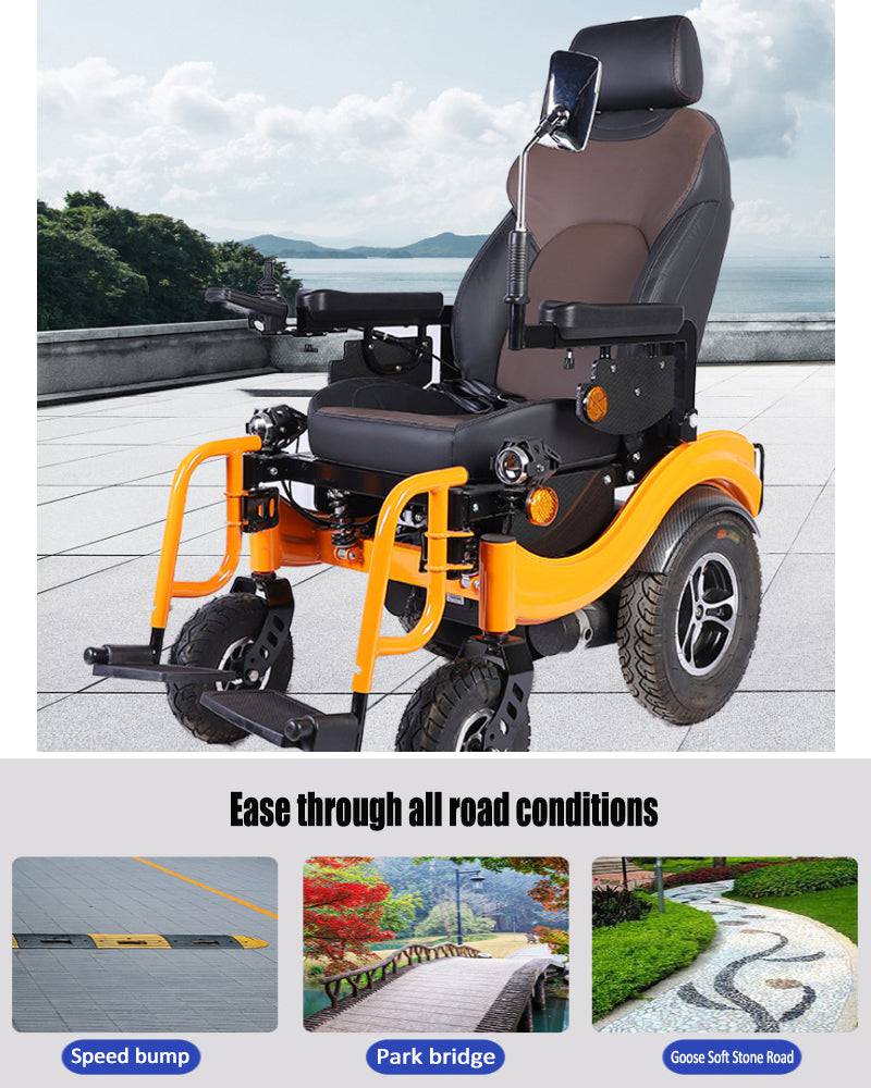 COOLBABY ZZR-S680 Electric Wheelchair 500W2Double Motor Width 48cm360° High Back Electric Wheelchair for The Elderly - COOL BABY